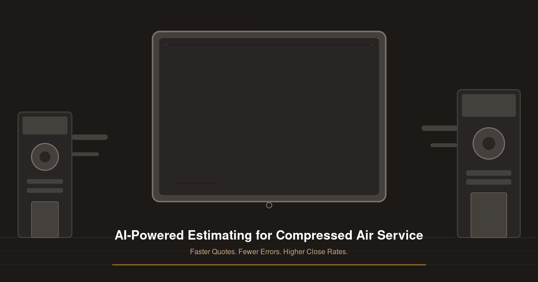 AI estimating software interface showing a compressed air repair quote being generated automatically