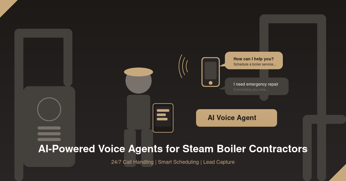 AI voice agent dashboard managing inbound calls for a steam boiler contracting company